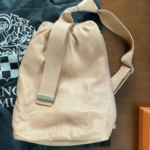 Vince Camuto camel backpack purse